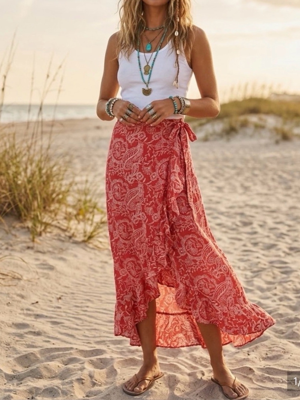 Universal Thread Ruffled Maxi Wrap Skirt